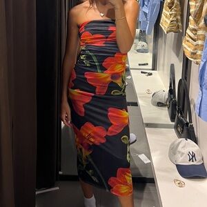 floral zara midi dress